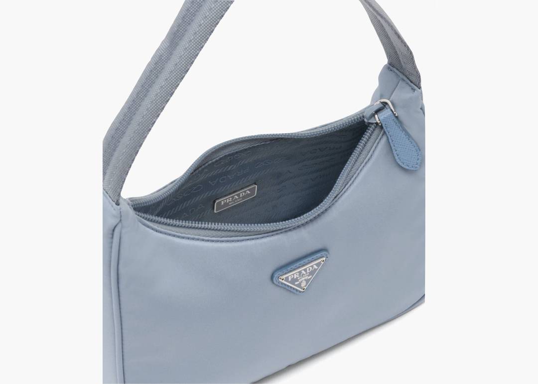 Prada Re-edition 2000 Silver Blue Hobo Bag - Klueles shop on