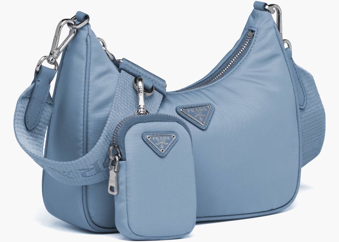 Prada Re-Edition 2005 Nylon Bag Astral Blue in Nylon with Silver