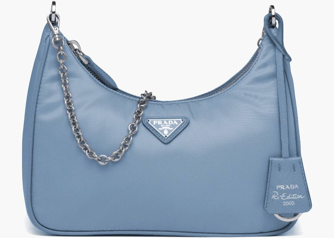 Prada 2005 Mini Sac Light Blue in Re-Nylon with Silver-tone - US