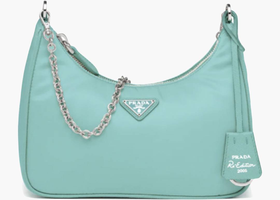 Prada Re-edition 1995 Chaîne Re-nylon Tote Bag in Green