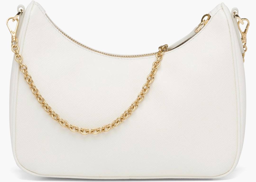 Prada ` Re-edition 2005` Saffiano Leather Bag in White