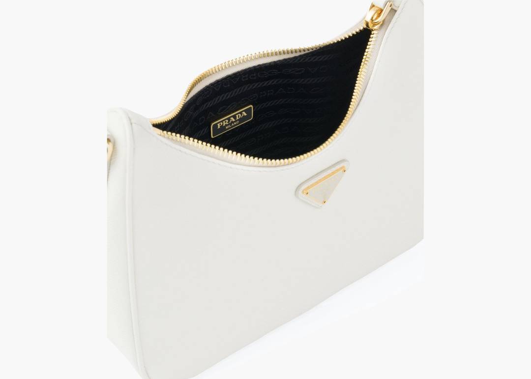 Prada Re-Edition 2005 Saffiano Leather Bag White in Saffiano