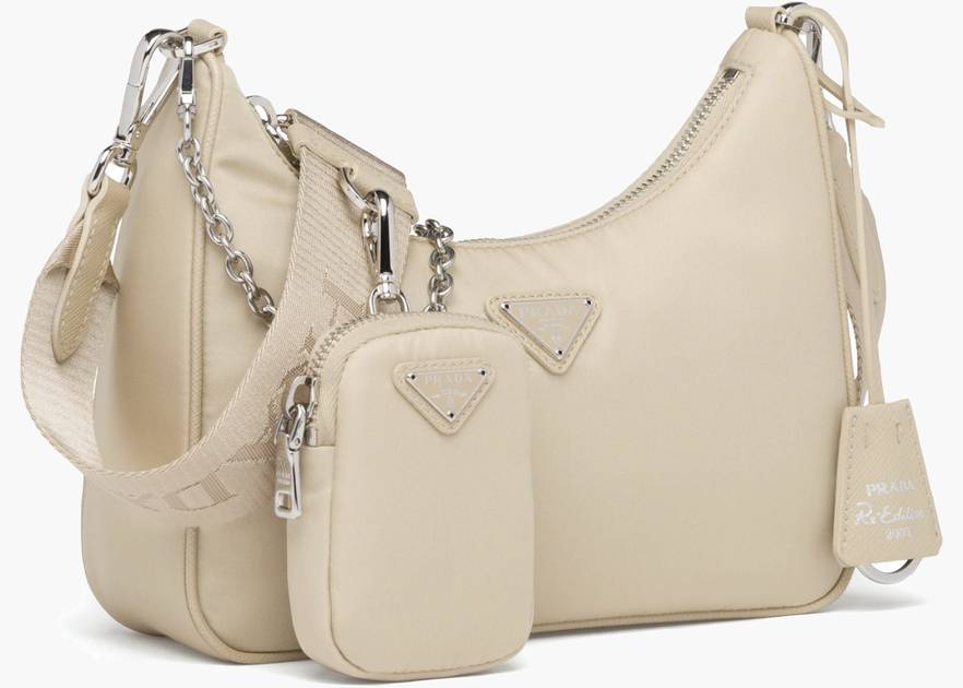 PRADA Re-Edition 2005 Re-Nylon Shoulder Bag Beige