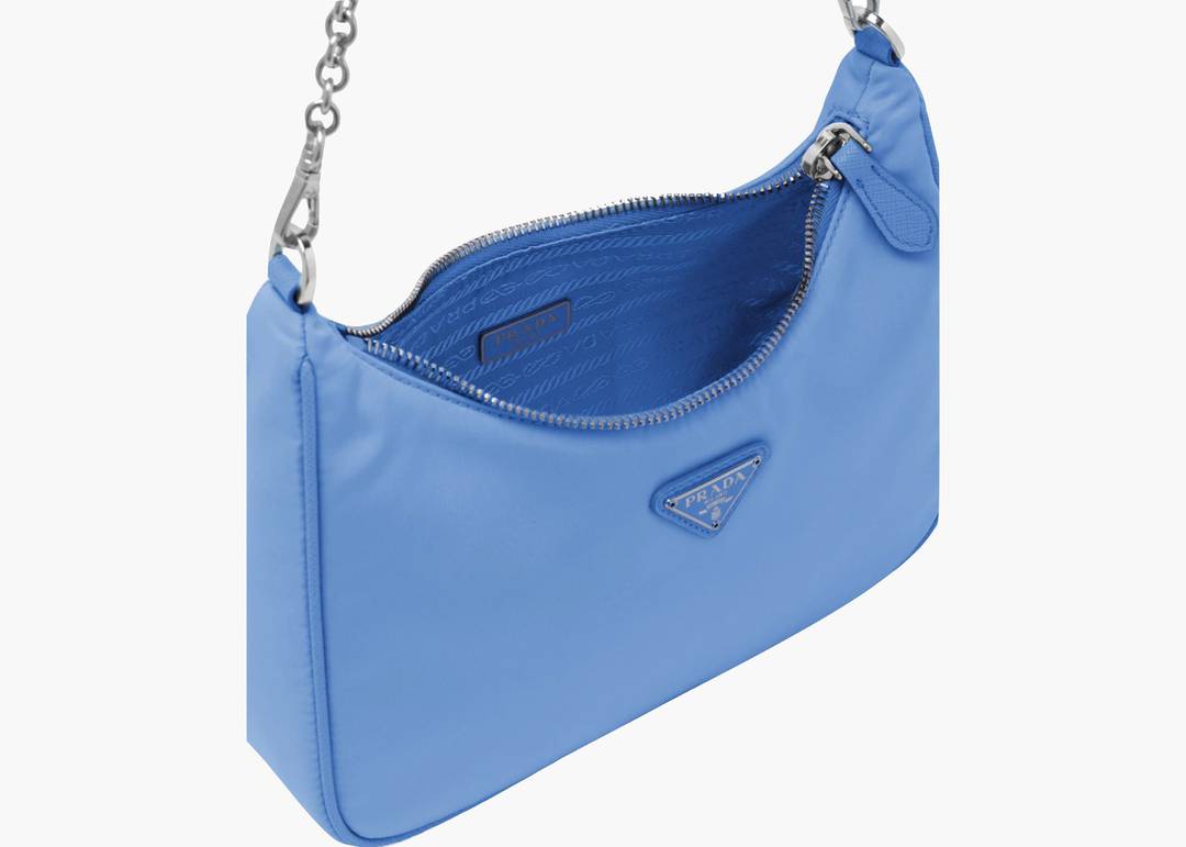 Prada Re-Edition Nylon Mini Shoulder Bag Periwinkle Blue in Nylon with  Silver-tone - US