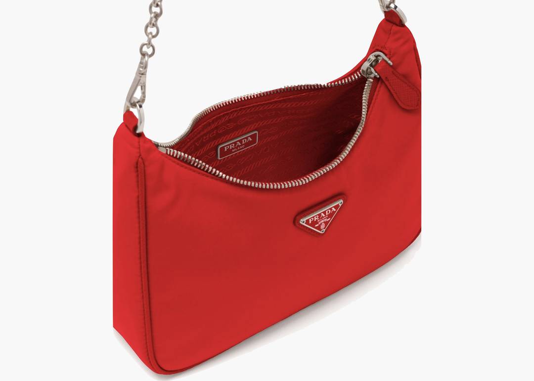 Prada Re-Edition 2005 Shoulder Bag Nylon Red in Nylon/Saffiano Leather with  Silver-tone - US