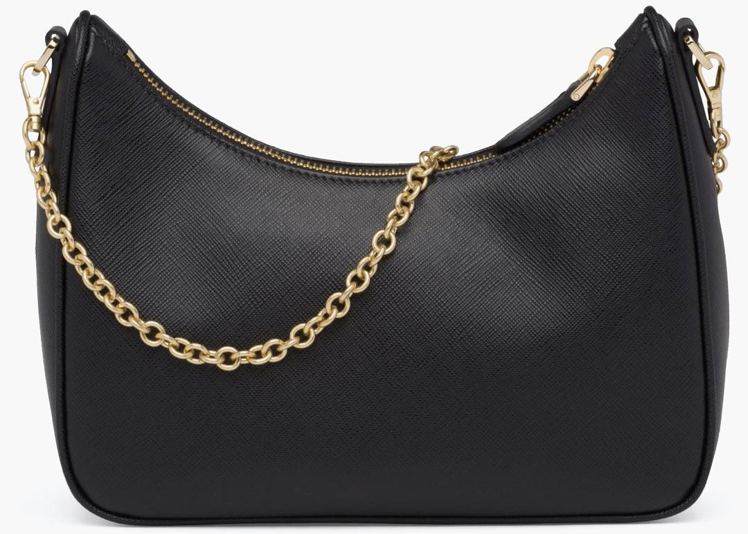 PRADA Saffiano Lux Re-Edition 2005 Shoulder Bag Black 969155