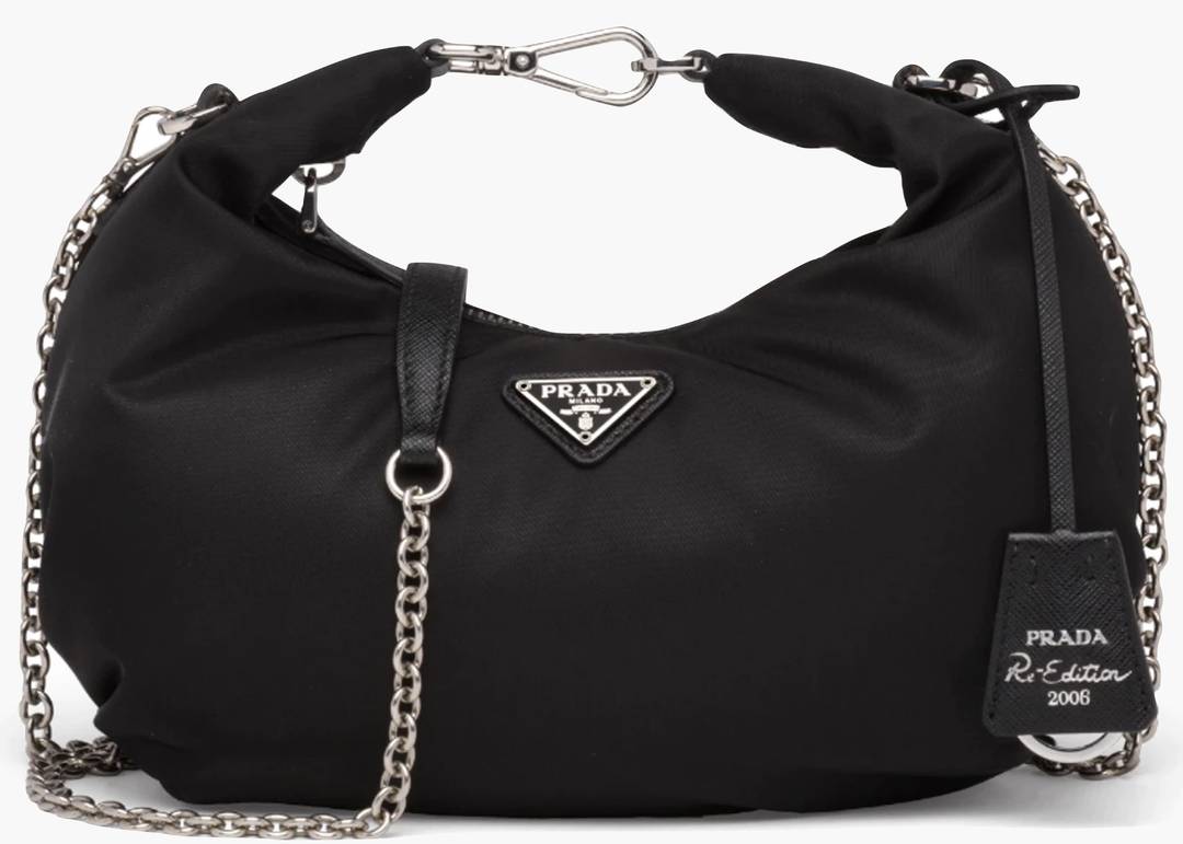 Prada Re-Edition 2005 Nylon Bag Black in Nylon with Silver-tone - US