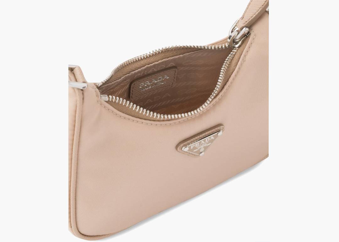 Prada Re-Edition Shoulder Bag Mini Nylon Cameo Beige in Nylon with
