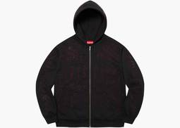 Supreme Rhinestone Zip Up Hooded Sweatshirt Black | Hype Supreme Rhinestone Zip Up Hooded Sweatshirt Black | Hype