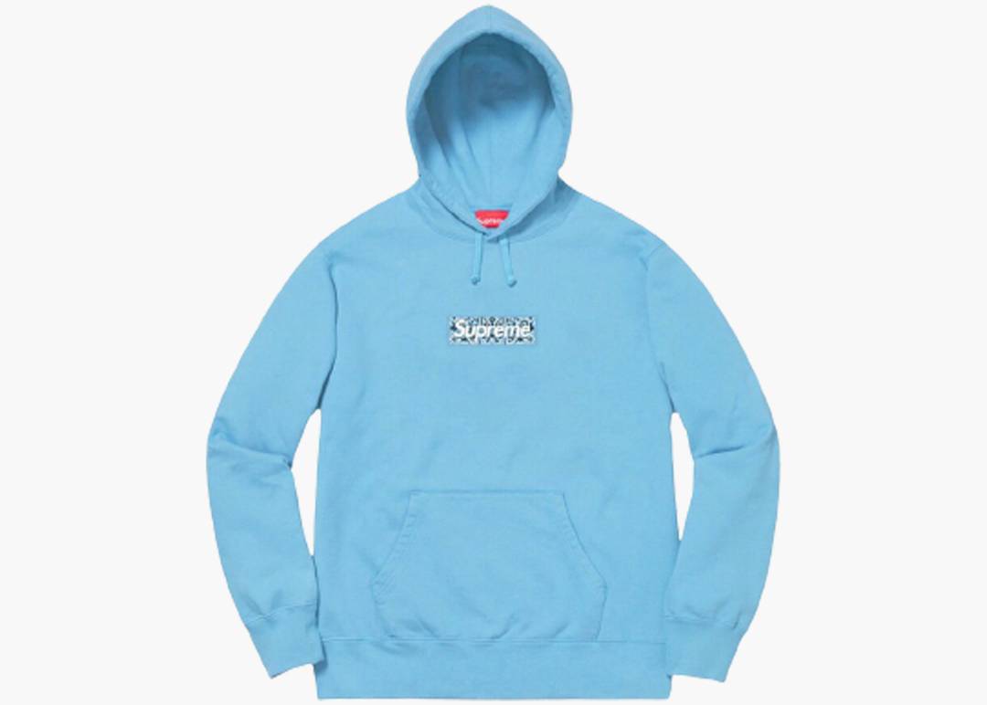 Supreme Bandana Box Logo Hoodie (light blue, M)