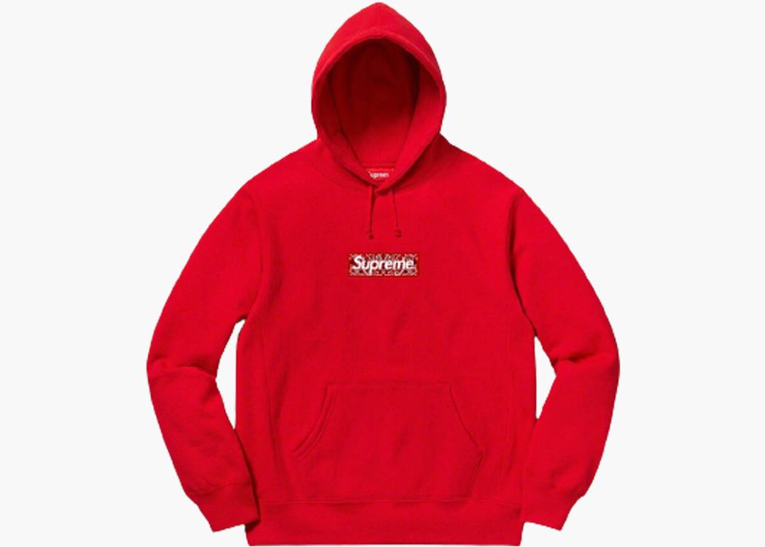 Supreme Bandana Box logo Hoodie Red Size Medium Pre-owned