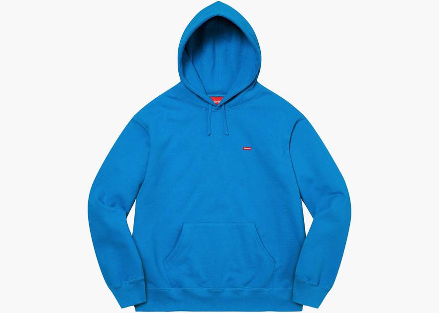 Supreme Small Box Logo Small Blue Hooded Sweatshirt - 100% Authentic