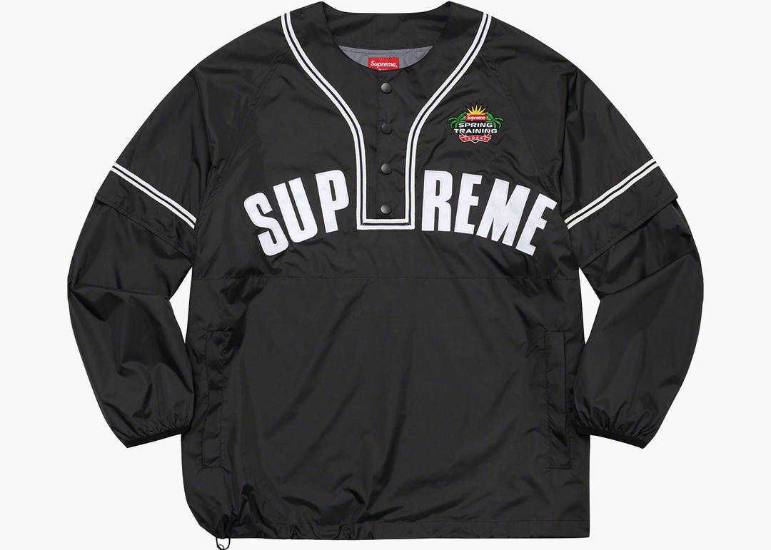 Supreme Snap-Off Sleeve L/S Baseball Top Black | Hype Clothinga