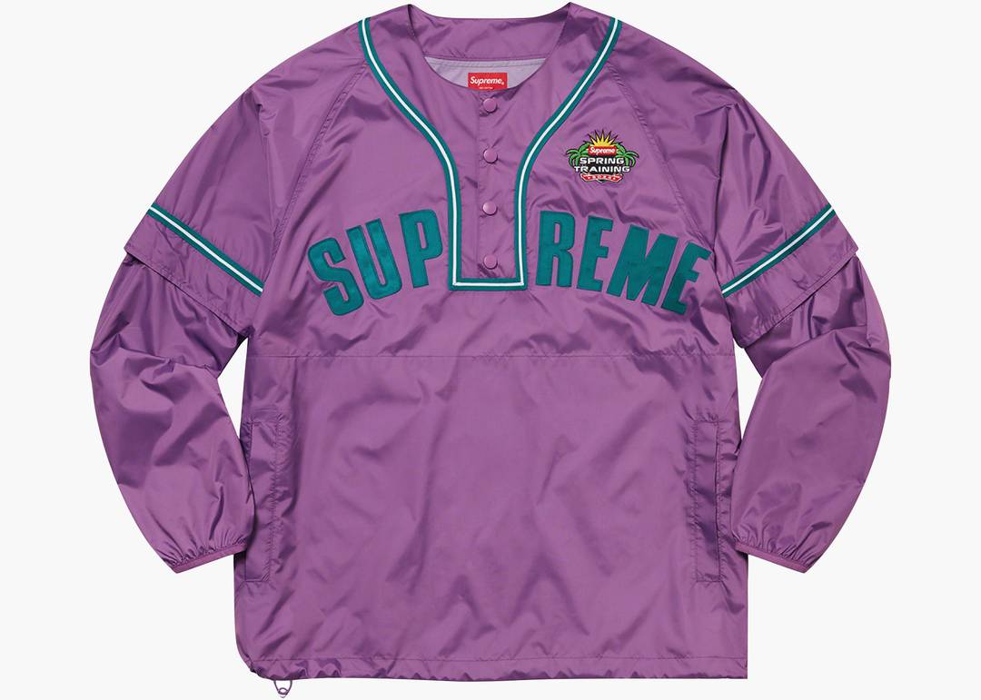 Supreme Snap-Off Sleeve L/S Baseball Top Purple | Hype Clothinga