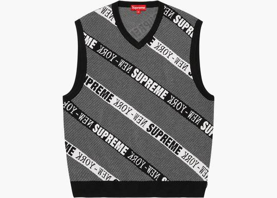 Supreme Stripe Sweater Vest (SS22) Black | Hype Clothinga