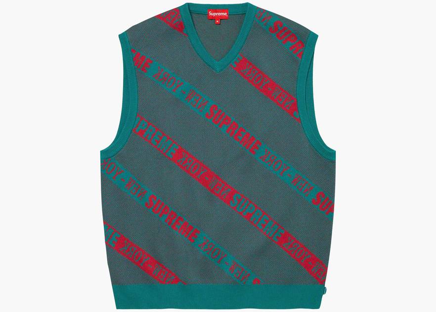 Supreme Stripe Sweater Vest (SS22) Teal | Hype Clothinga