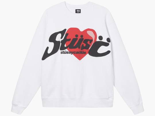 Stussy x CPFM Heart Crewneck Sweatshirt White | Hype Clothinga Stussy x CPFM Heart Crewneck Sweatshirt White | Hype Clothinga