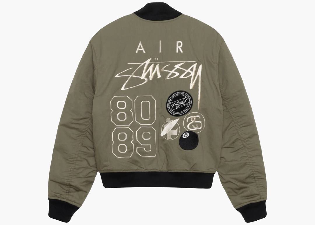 Stussy x Nike Reversible Varsity Jacket Medium Olive/Bright Stussy x Nike Reversible Varsity Jacket Medium Olive/Bright