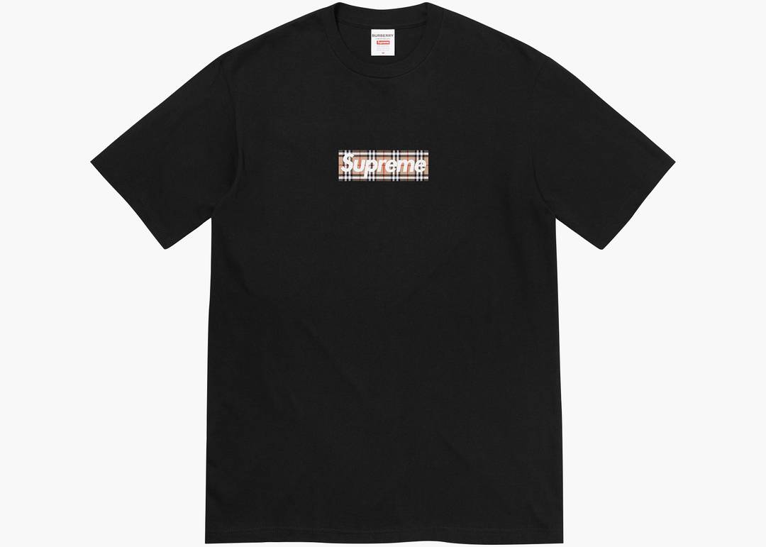 Supreme Burberry Box Logo Tee Black | Hype Clothinga