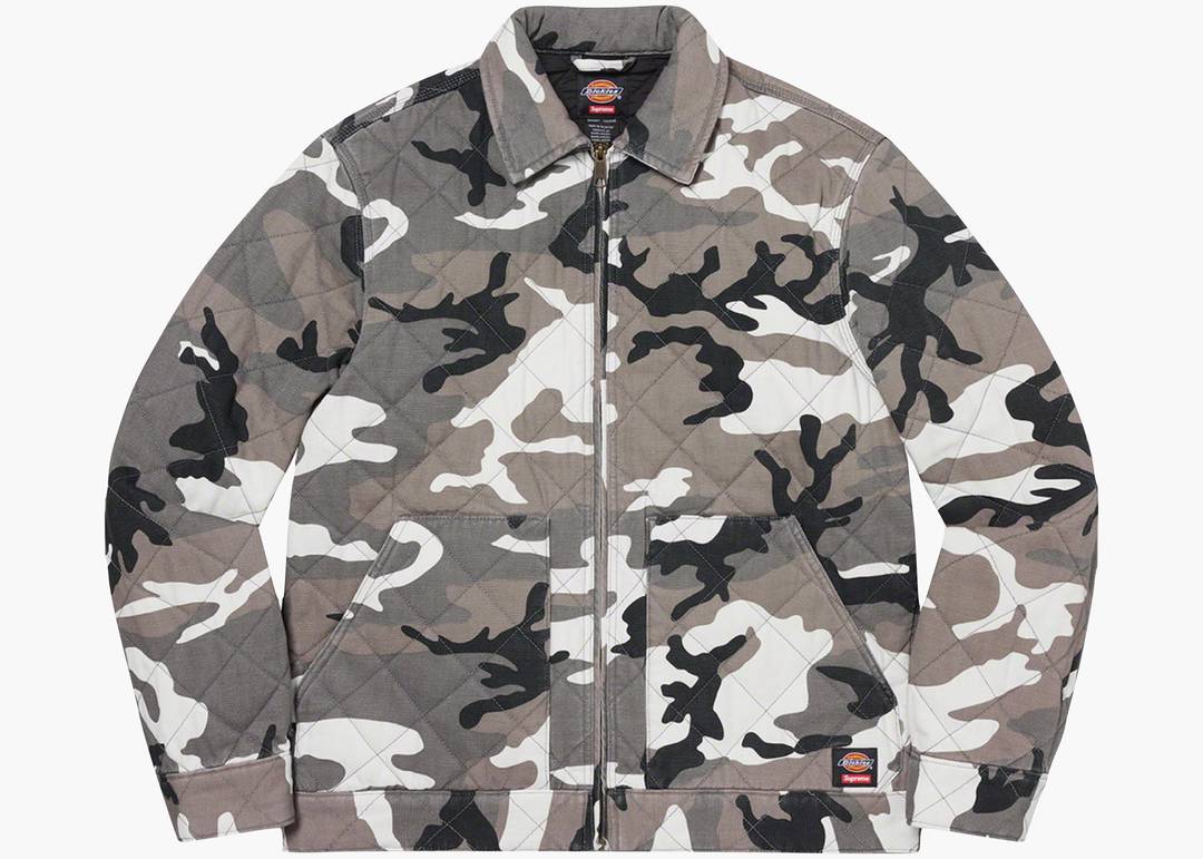 Supreme Dickies Quilted Work Jacket Grey Camo | Hype Clothinga