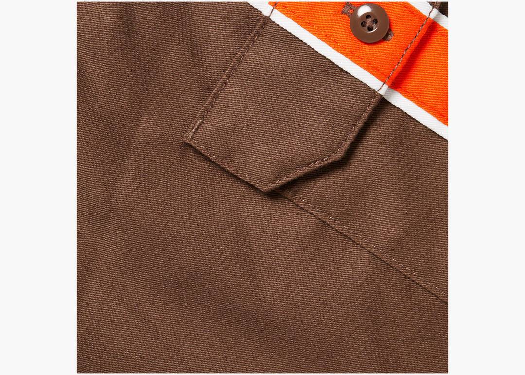 Supreme Dickies Stripe S/S Work Shirt Brown | Hype Clothinga