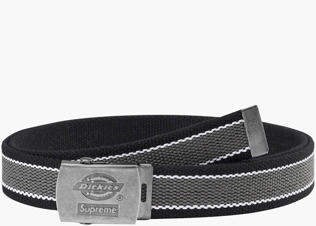 Supreme Dickies Stripe Webbing Belt Black | Hype Clothinga