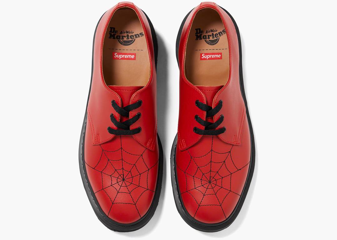 Dr. Martens 3-Eye Supreme Spiderweb Red | Hype Clothinga