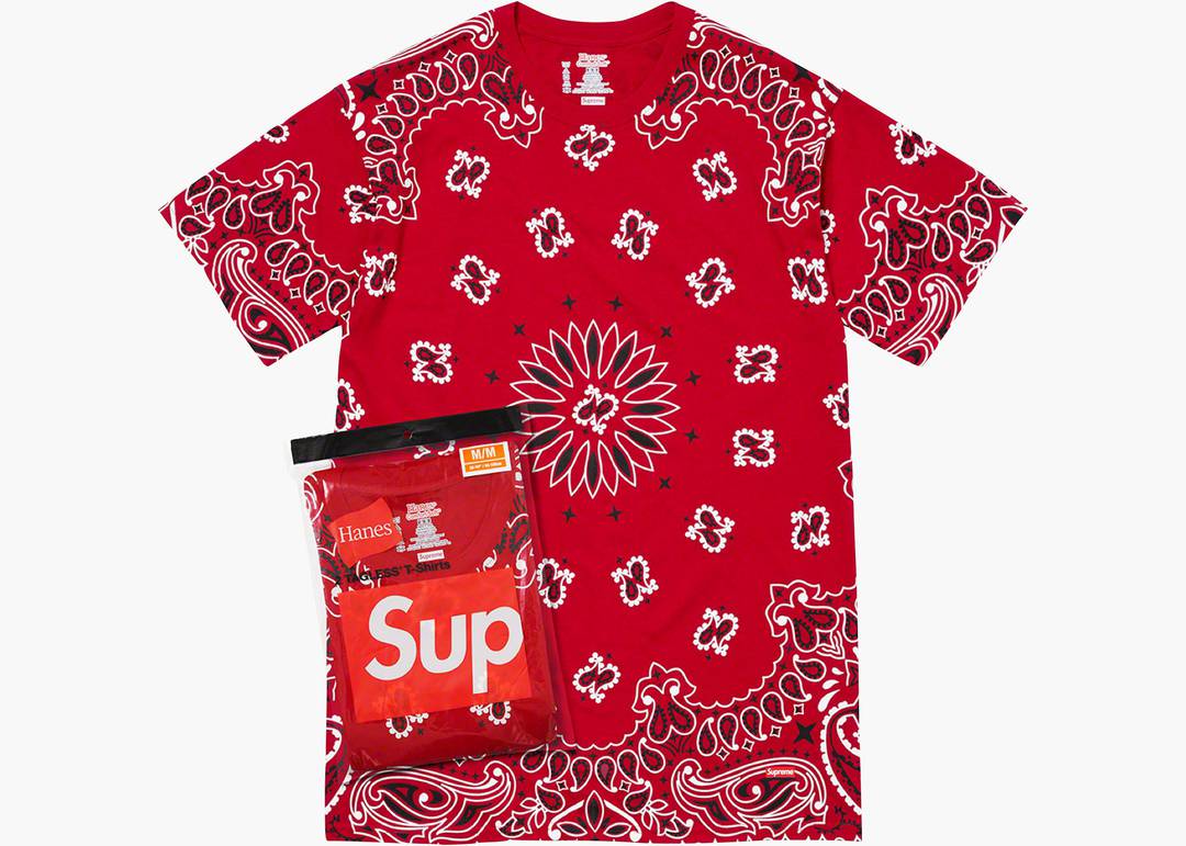 Supreme Hanes Bandana Tagless Tees (2 Pack) Red | Hype Clothinga