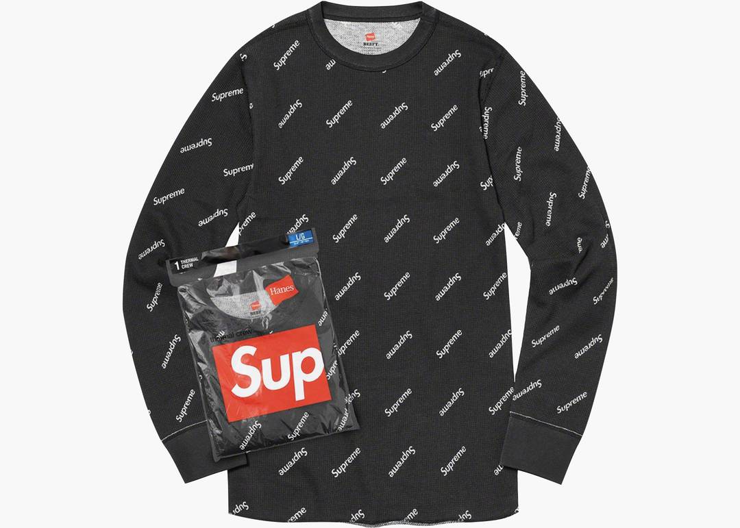 Supreme/hanes Thermal Crew (1 Pack) Black