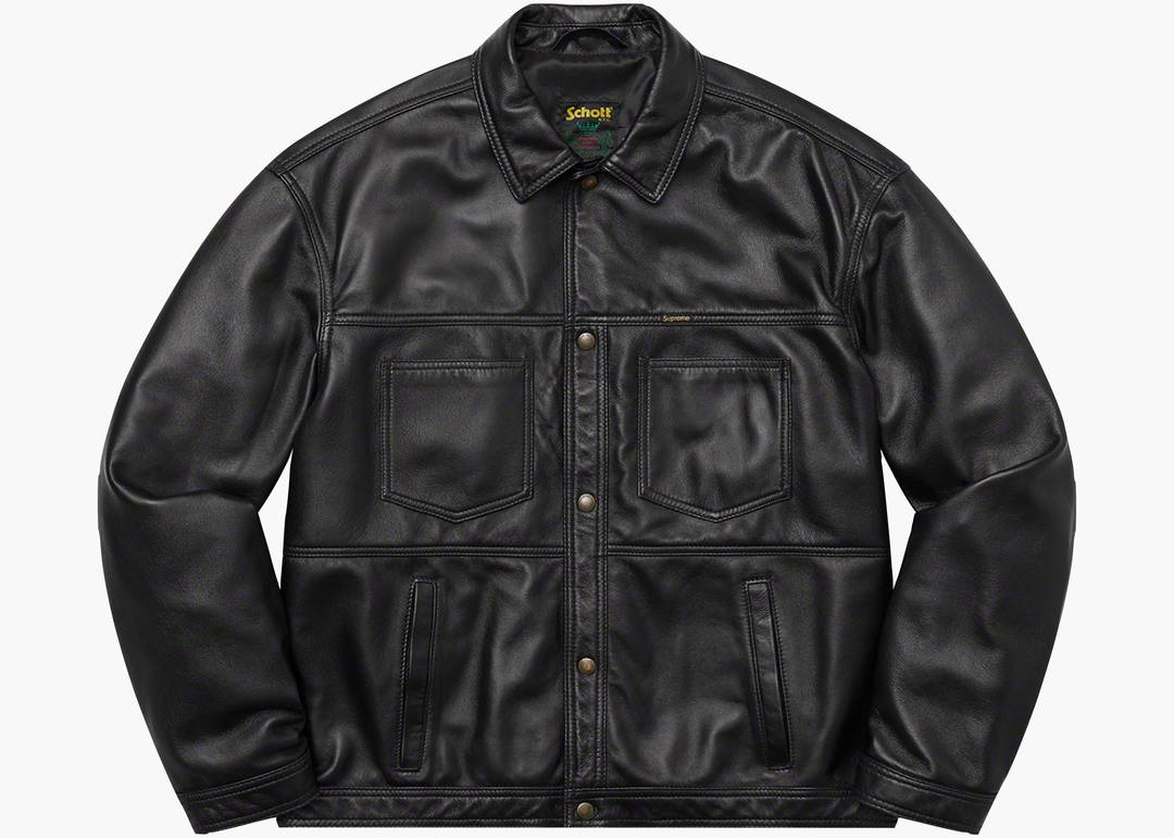 Supreme Schott Leather Work Jacket Black | Hype Clothinga