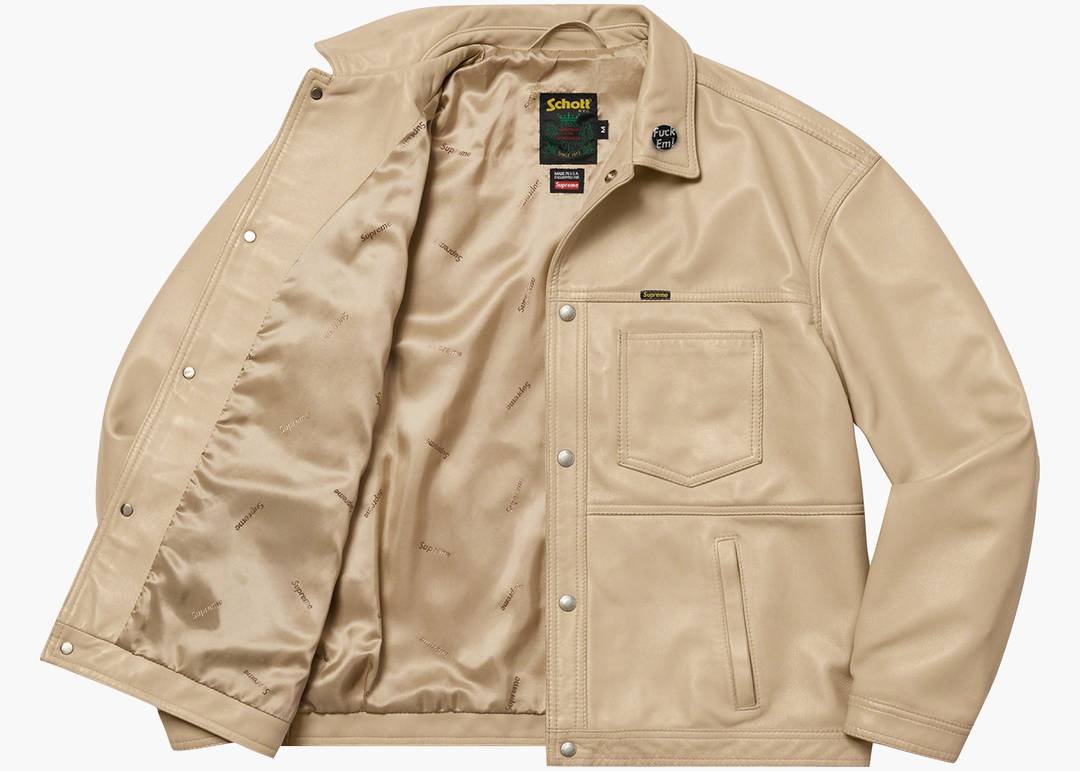 Supreme Schott Leather Work Jacket Tan | Hype Clothinga