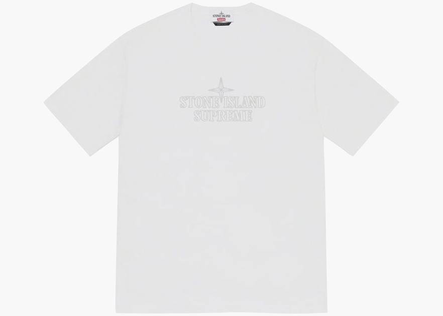 Supreme/stone Island Embroidered Logo T-shirt Top White