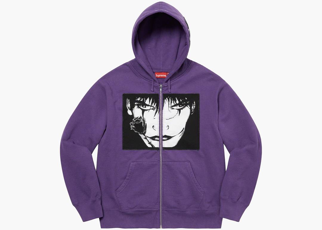 Supreme/The Crow Zip Up Hooded Sweatshirt Dusty Purple Supreme/The Crow Zip Up Hooded Sweatshirt Dusty Purple