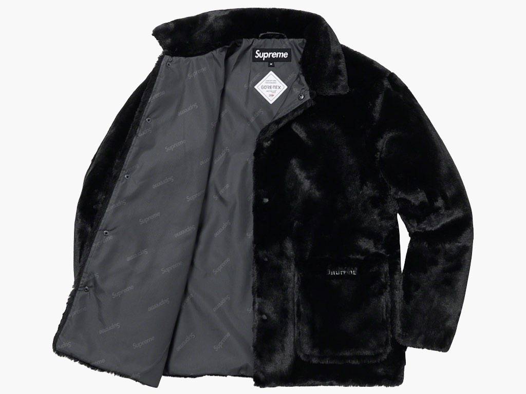 Supreme 2-Tone Faux Fur Shop Coat Black | Hype Clothinga
