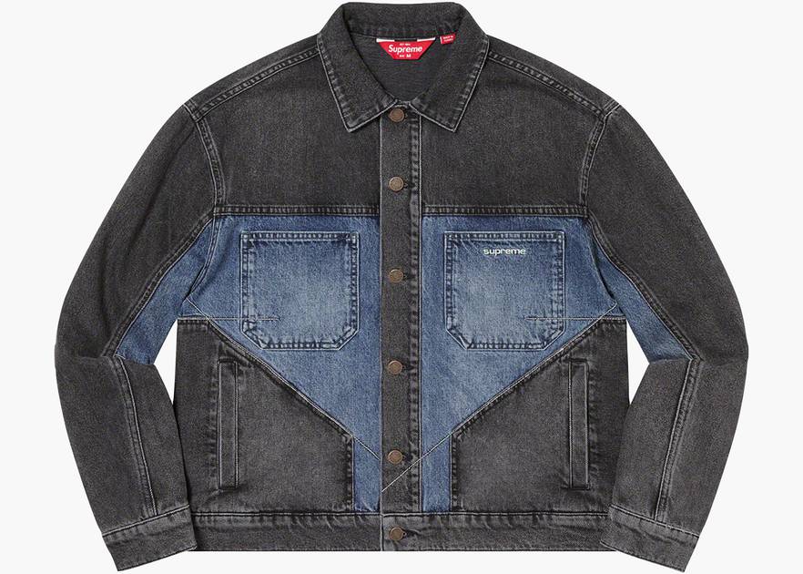 Supreme 2-Tone Paneled Denim Jacket Black | Hype Clothinga