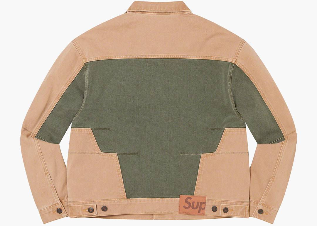 Supreme 2-Tone Paneled Denim Jacket Brown | Hype Clothinga