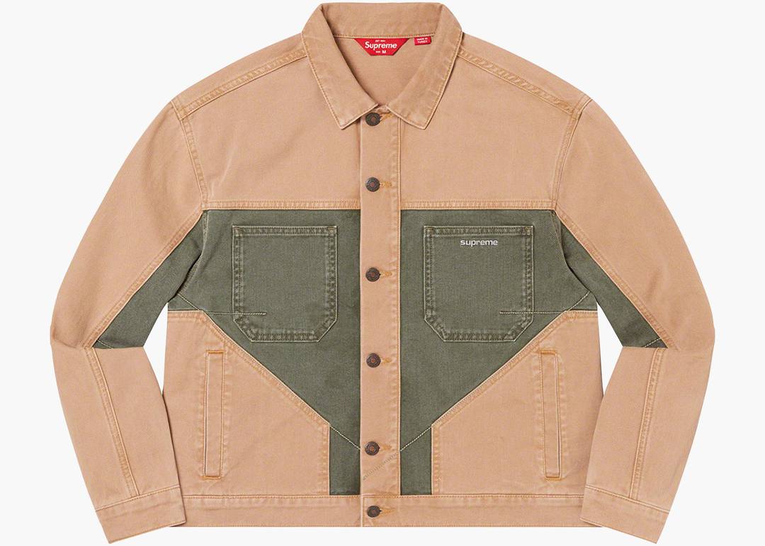 Supreme 2-Tone Paneled Denim Jacket Brown | Hype Clothinga