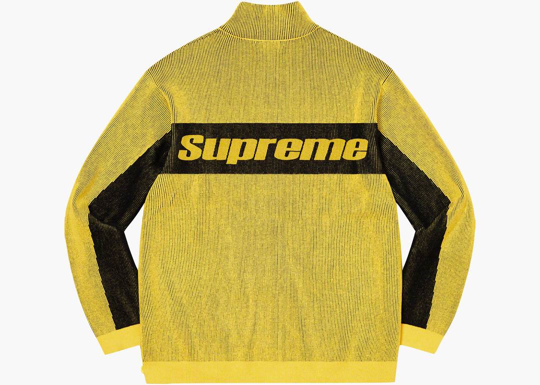 Supreme 2-Tone Ribbed Zip Up Sweater Yellow | Hype Clothinga