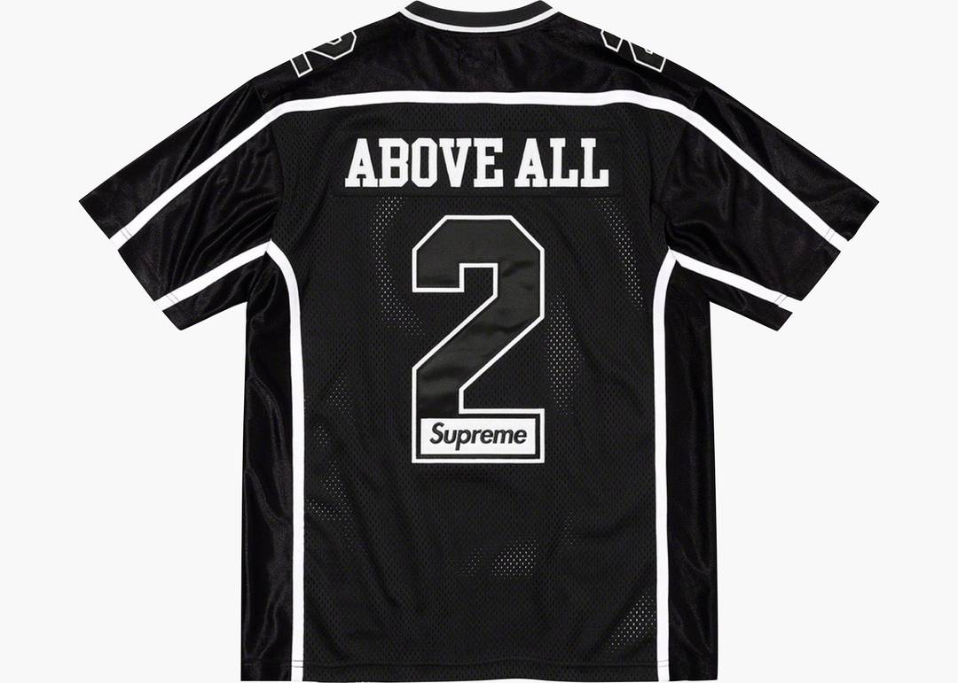 Supreme Above All Football Jersey Black | Hype Clothinga