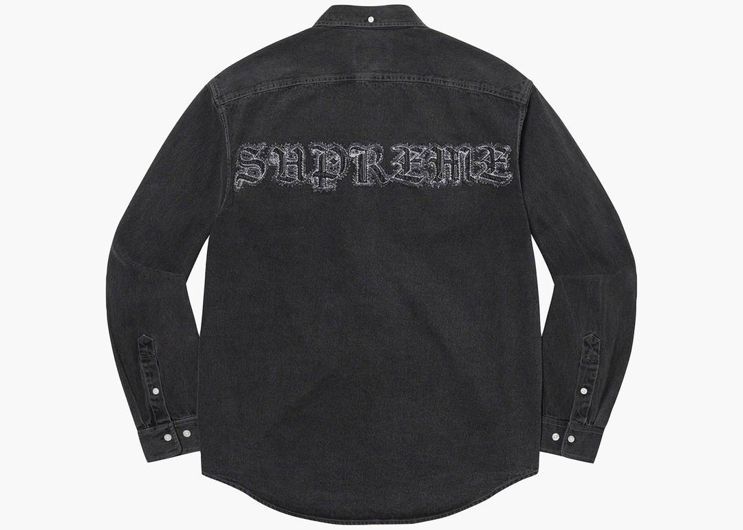 Supreme Appliqu Denim Shirt Black | Hype Clothinga Supreme Appliqu Denim Shirt Black | Hype Clothinga