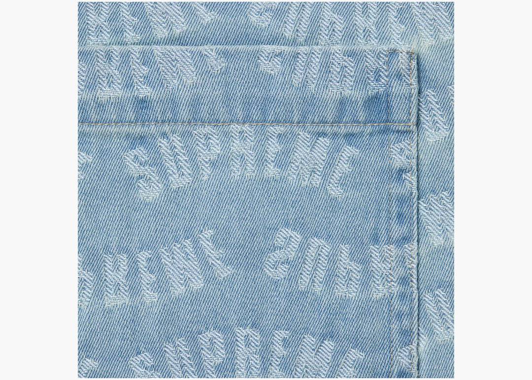 Supreme Arc Jacquard Denim Shirt Blue