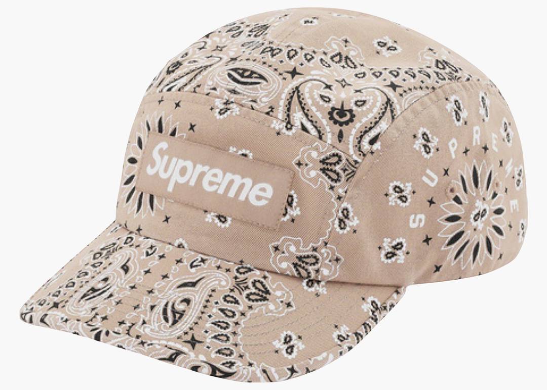 Supreme Bandana Camp Cap Tan | Hype Clothinga