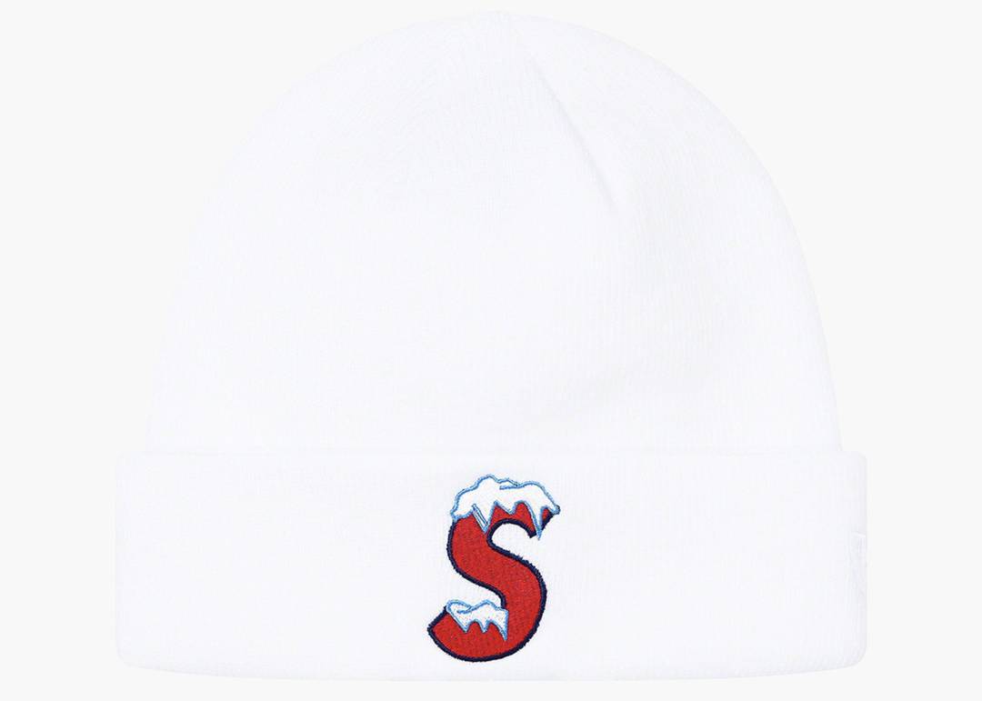 Supreme Beanie New Era S Logo White