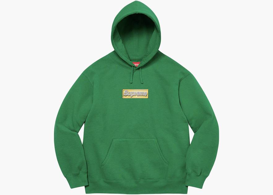 Supreme Bling Box Logo Hooded Sweatshirt Green | Hype Clothinga