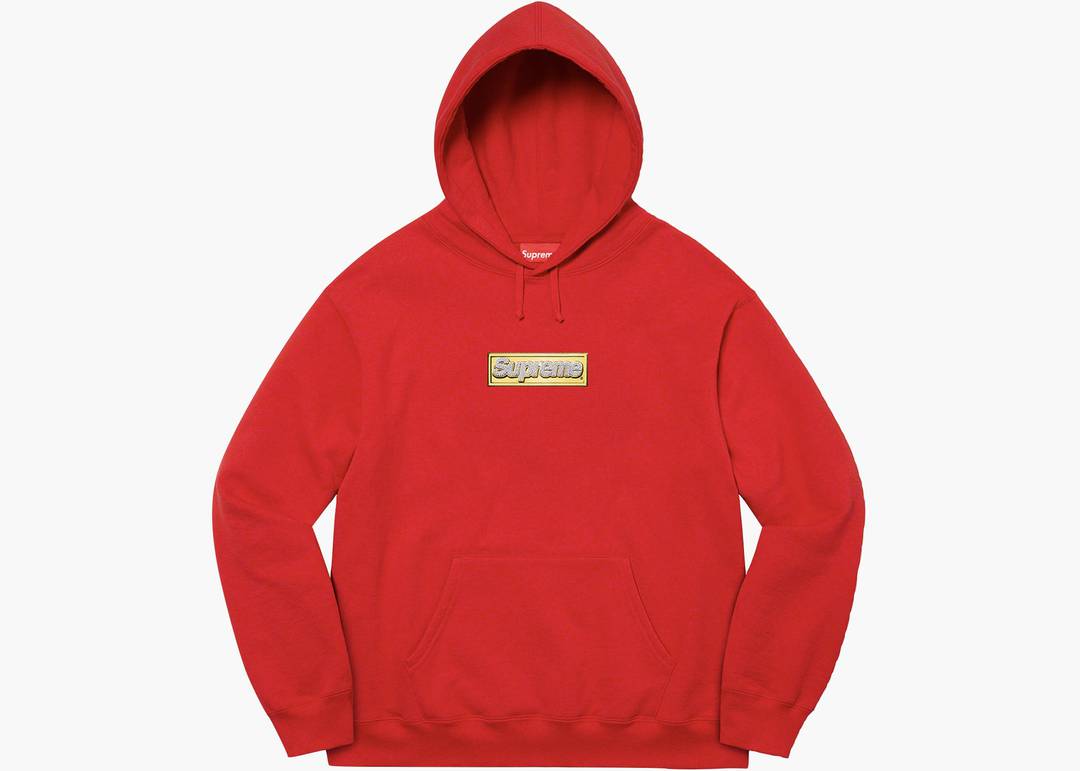 Supreme Bling Box Logo Hooded Sweatshirt Red | Hype Clothinga