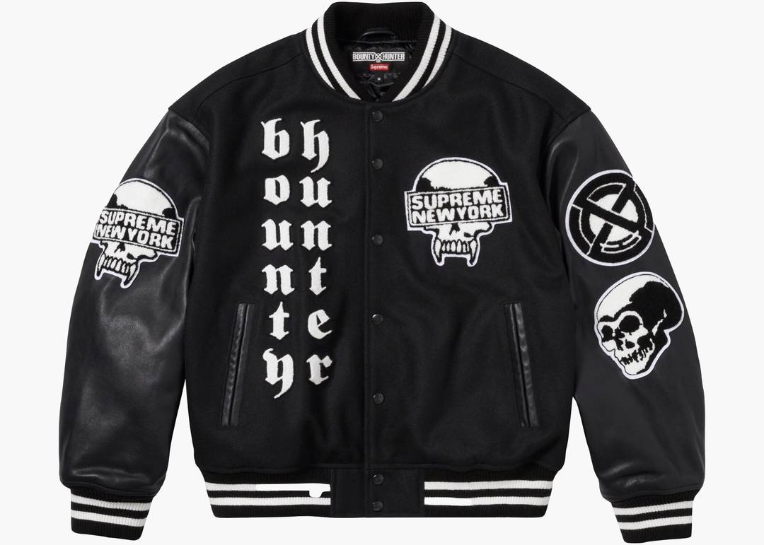 Supreme Bounty Hunter Varsity Jacket Black | Hype Clothinga