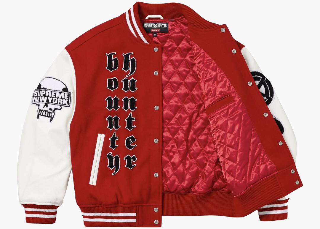 Supreme Bounty Hunter Varsity Jacket Red | Hype Clothinga