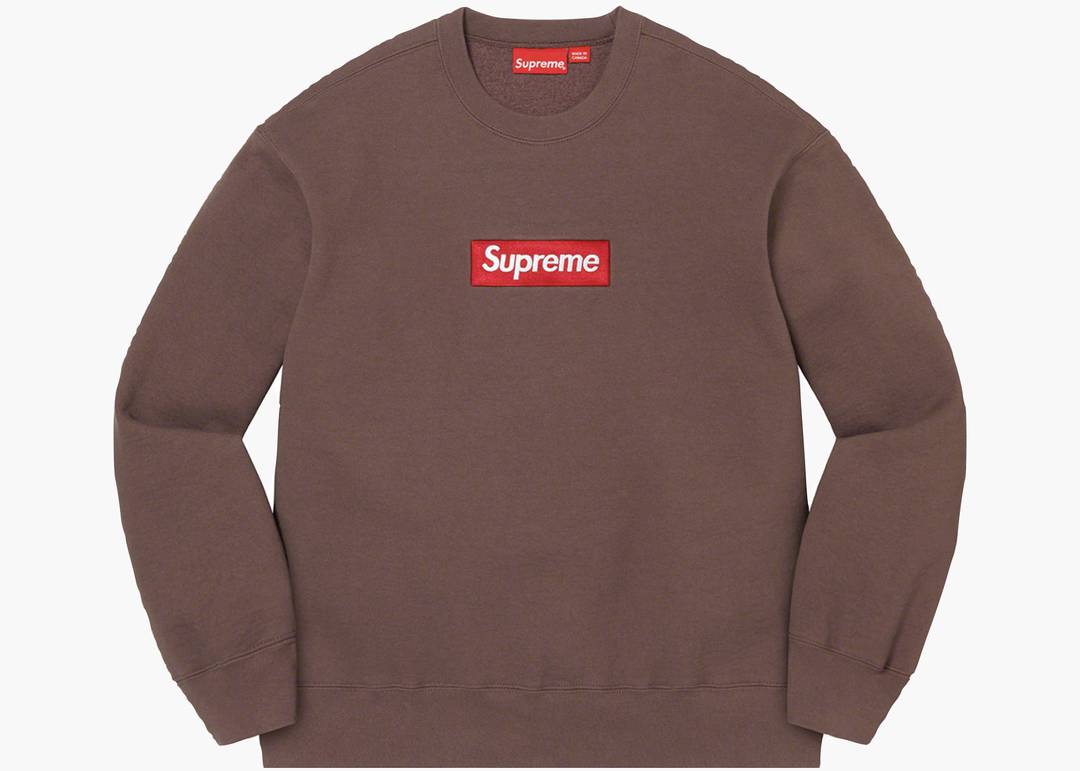 Supreme Box Logo Crewneck (FW22) Brown | Hype Clothinga