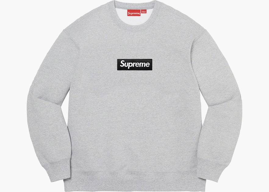 Supreme Box Logo Crewneck (FW22) Heather Grey | Hype Clothinga