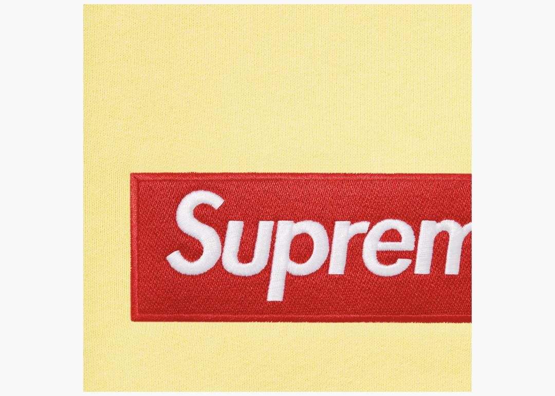 Supreme Box Logo Crewneck (FW22) Pale Yellow | Hype Clothinga